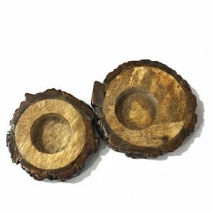 wooden candle t light