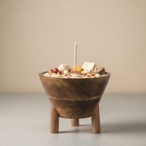 wooden pillar candle