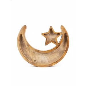 wooden moon candle